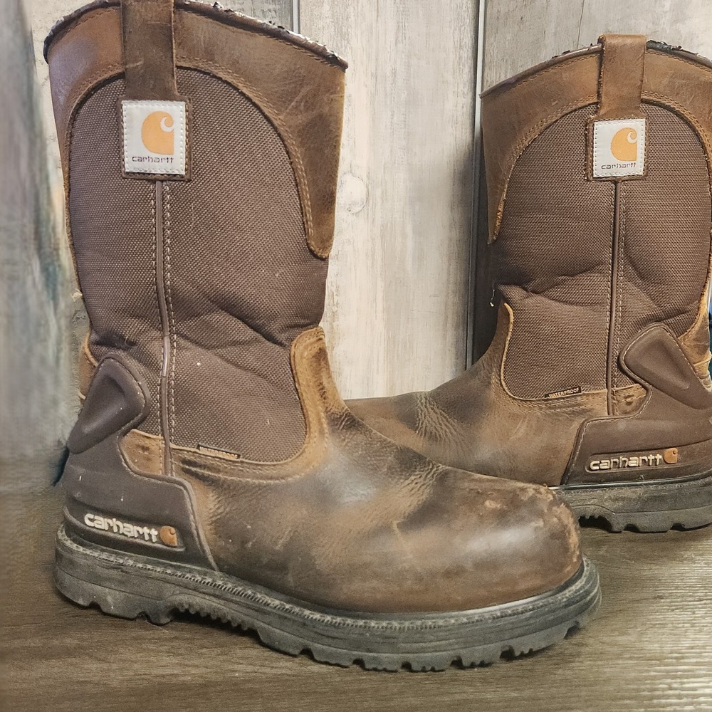 Carhartt Heritage 11'' Waterproof Steel Toe Wellington Work Boots Size 9M Brown